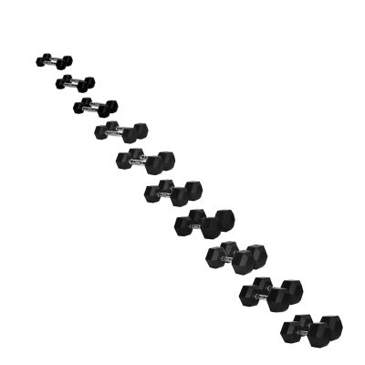 Rubber Hex Dumbbells Set 1-10kg Pairs