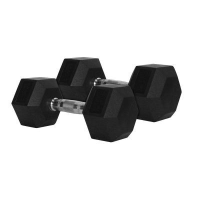 12.5kg Rubber Hex Dumbbells Pair