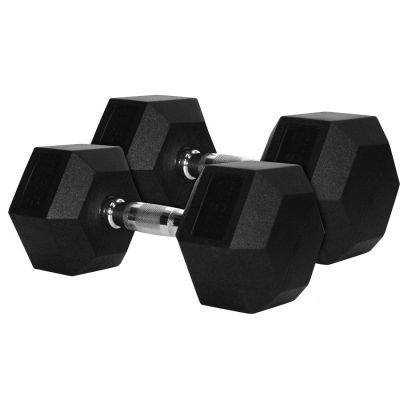17.5kg Rubber Hex Dumbbells Pair
