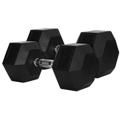 30kg Rubber Hex Dumbbells Pair