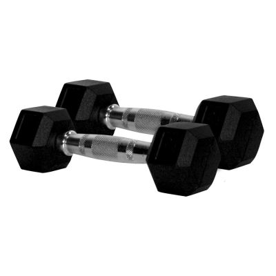 1kg Rubber Hex Dumbbells Pair