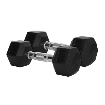 7kg Rubber Hex Dumbbells Pair