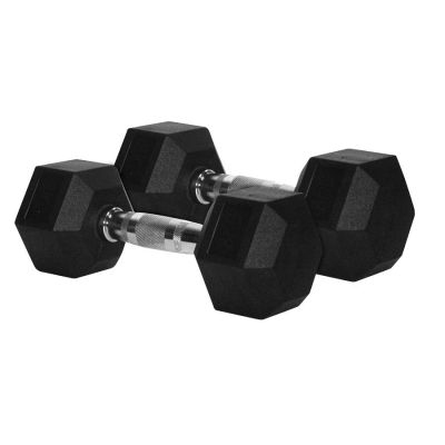 8kg Rubber Hex Dumbbells Pair