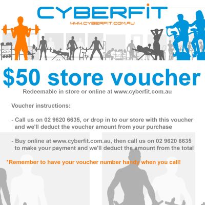 Cyberfit $50 store gift voucher