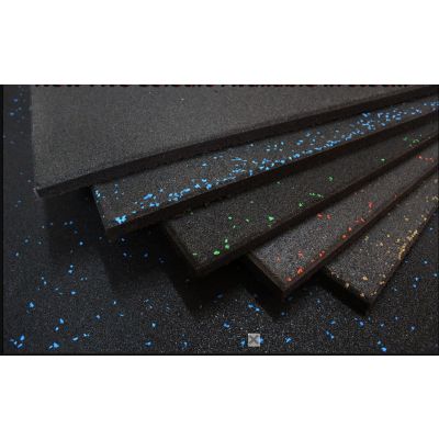 Rubber Floor Tile Gym Mat 1m x 1m Red Fleck