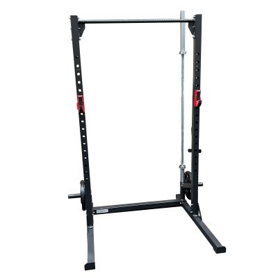half rack with plate and bar storage