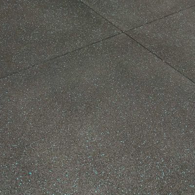 Rubber Gym Flooring Tile 1m x 1m Blue Fleck