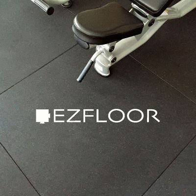 Rubber Gym Flooring Tile 1m x 1m x 15mm Commercial Black