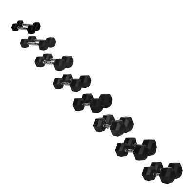 Hex Dumbbell Set 5-40kg (8 pairs) with 3 Tier Rack