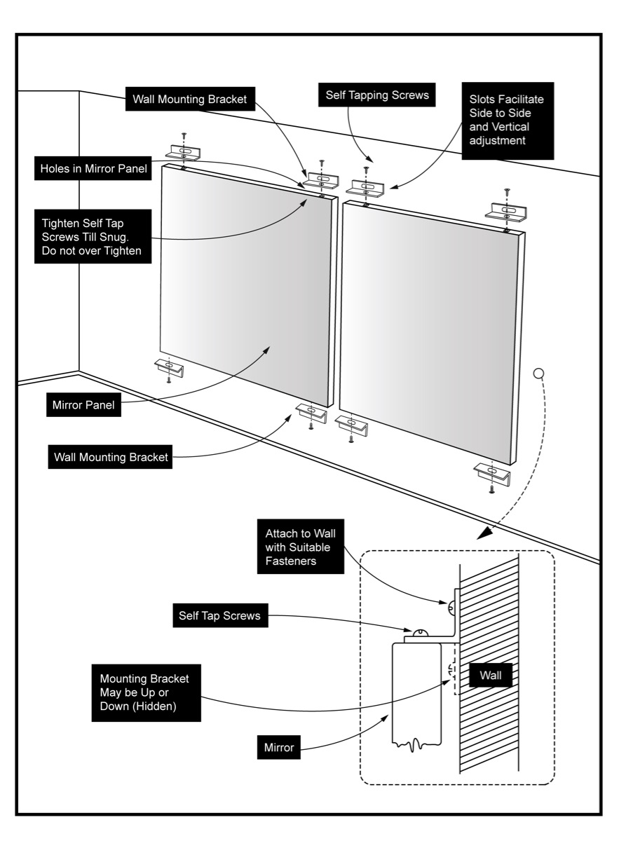 Glassless-gym-mirror-wall-mounting-guide