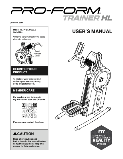 Proform-Trainer-HL-User-Guide